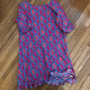 Lilly Pulitzer Ruffle seahorse dress size 12-14 ruffles